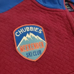 NEW Chubbies 1/4 Zip Pullover Mens Sz L Quilted Sweatshirt Deep Red Weekender