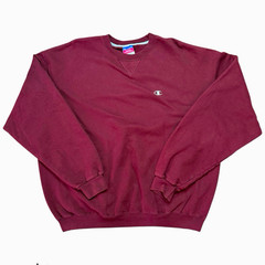 Champion Men’s XL Burgundy Crewneck Pullover Sweatshirt Logo Solid Long Sleeve