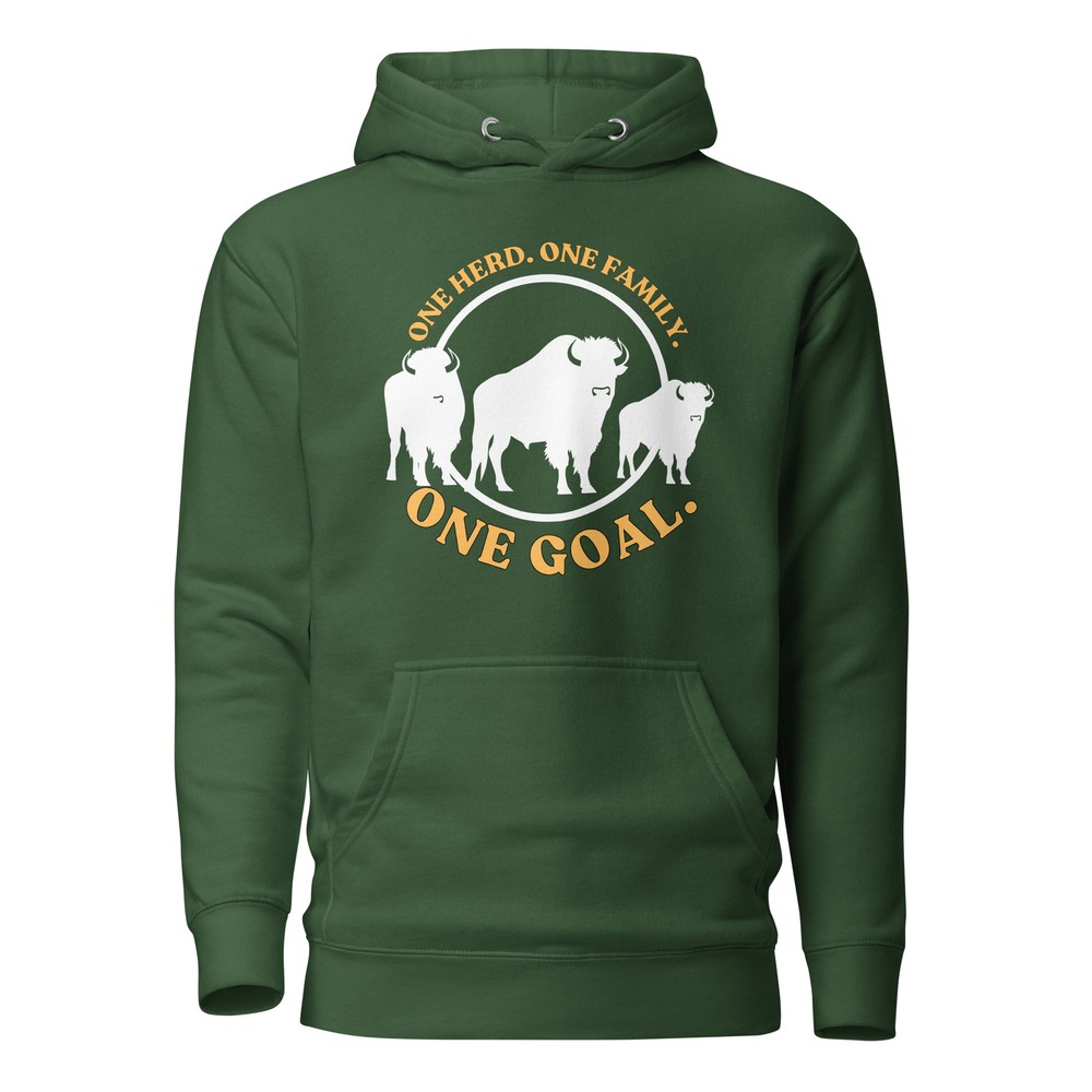 One Herd One Goal Green Bison NDSU North Dakota Unisex Hoodie S,M,L,XL,2X,3X