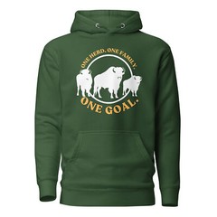 One Herd One Goal Green Bison NDSU North Dakota Unisex Hoodie S,M,L,XL,2X,3X