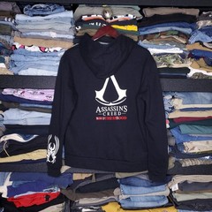 Assassins Creed Brotherhood Hoodie Mens large Black Sweatshirt flaw