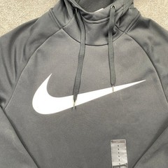 Nike Mens Therma-FIT Pullover Swoosh Hoodie Black White CU6238-010 Small