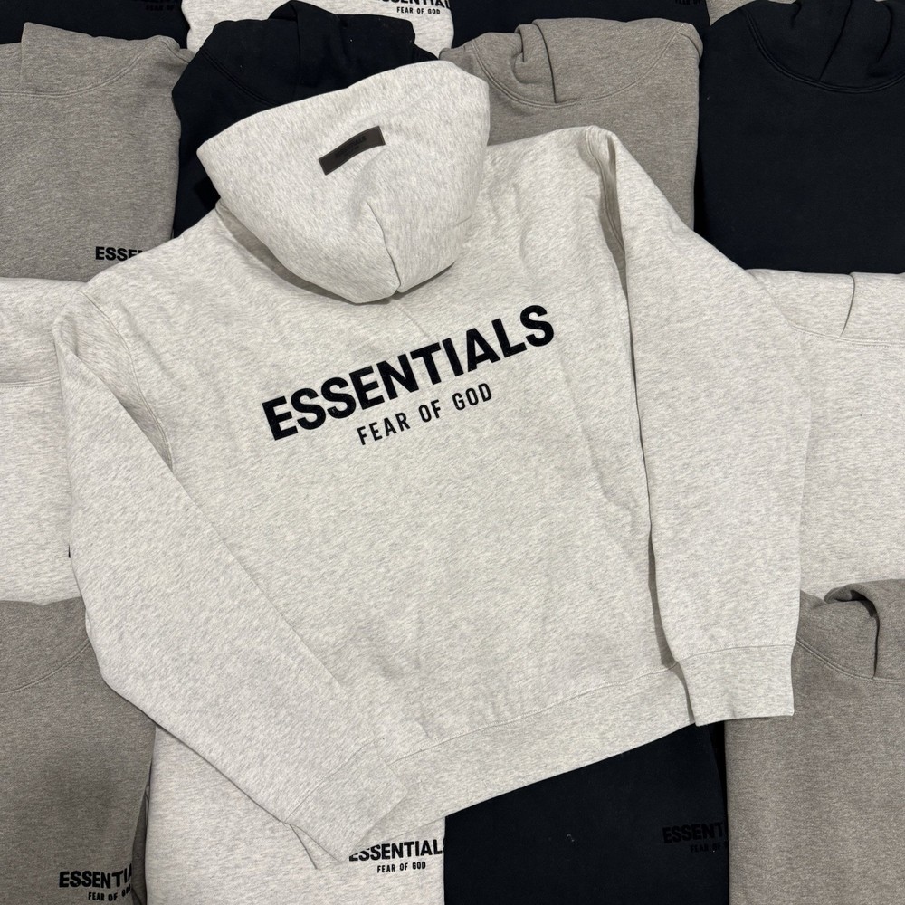 Fear of Gods Essentials Men’s Light Oatmeal Hoodie size Large