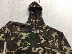 VTG Woodland Camo Full Zip Hoodie Mens XL 46 Foam Filled Polyester Hood Pockets
