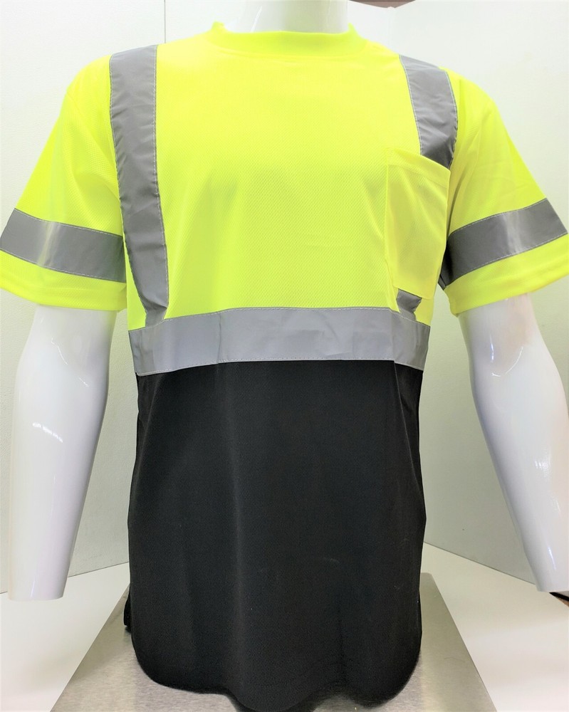 CLASS 3 Short Sleeve Safety Shirt , Polyester Birdeye Mesh