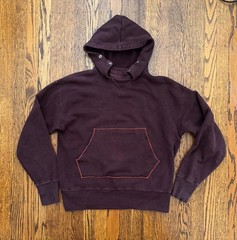Hellers Cafe x Warehouse Co Hoodie Size 40 S/M Plum Eggplant Made in Japan Rare