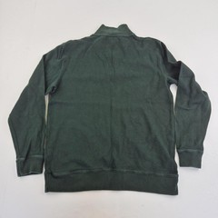 Crew Clothing Sweatshirt Large Green Mens 100% Cotton 1/4 Zip Long Sleeve