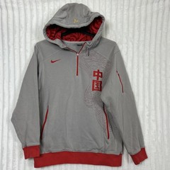 Nike Team China 1/4 Zip Gray Pullover Hoodie Mens Medium