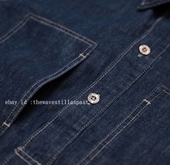 Mens Denim Pullover Smock Work Shirt – American Retro Cargo Military Style