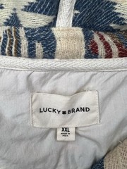 Lucky Brand Hoodie Mens Aztec Geometric Pullover XXL 27” X 30” Sweater Casual