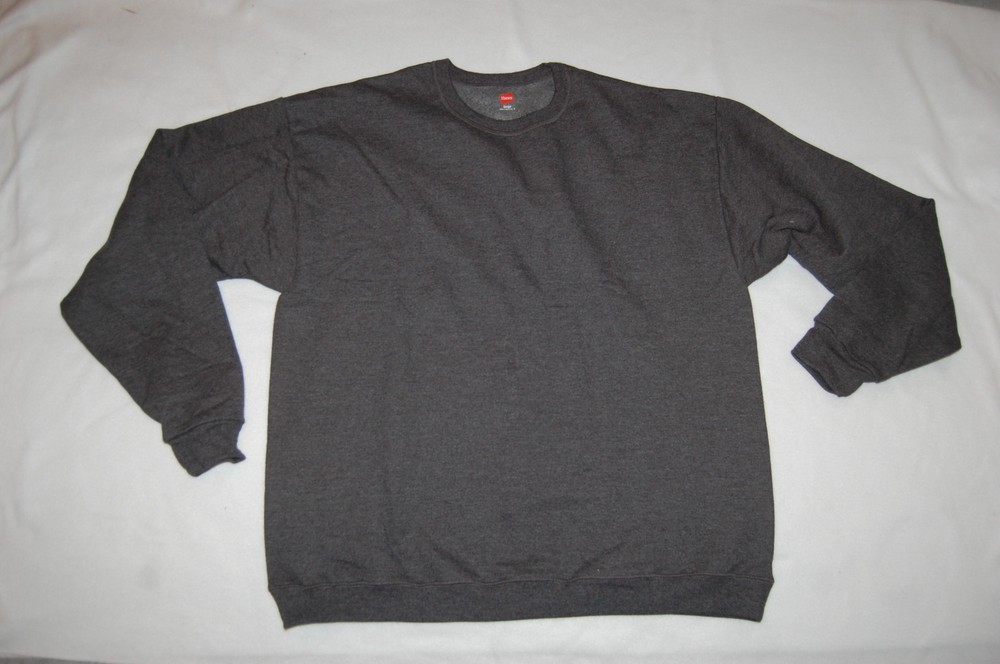 Mens Sweatshirt CHARCOAL GRAY CREW NECK Hanes M 38-40
