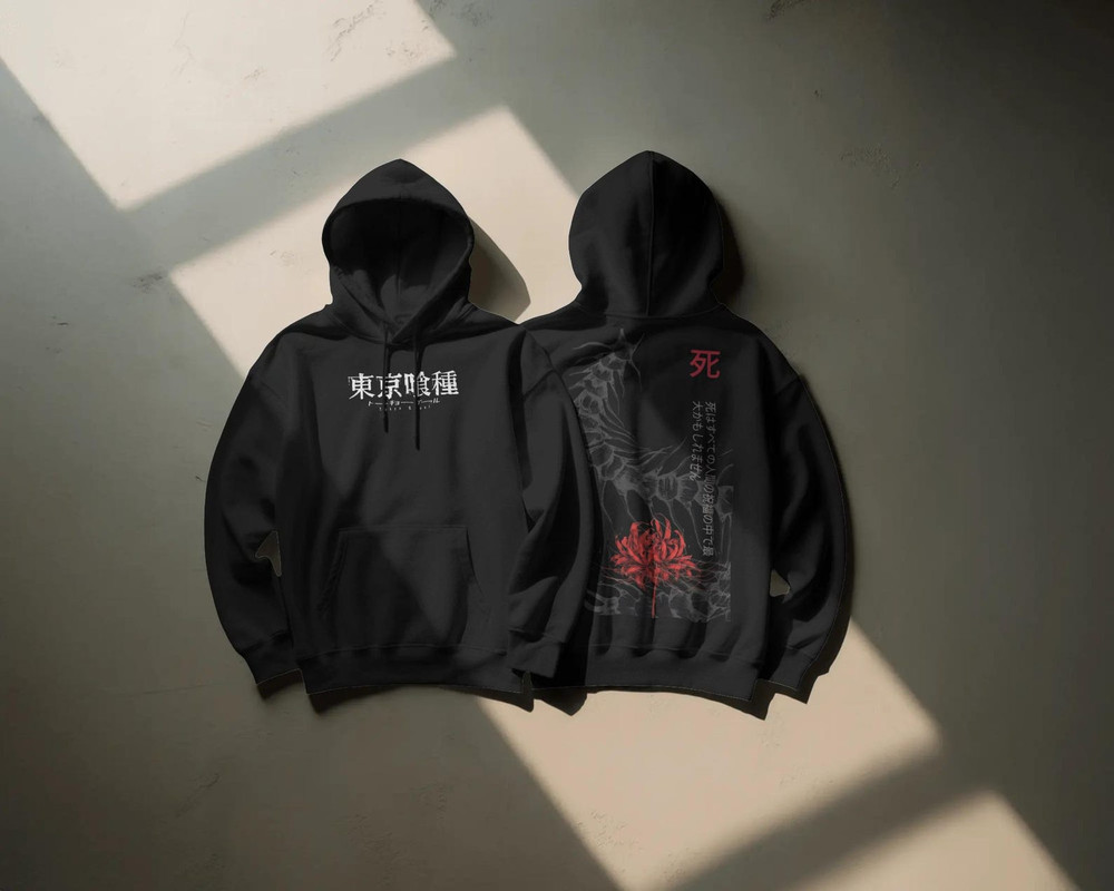 Tokyo Ghoul Anime Snow Washed Loose Hoodie Ken Kaneki Anime Tee Gift For Him
