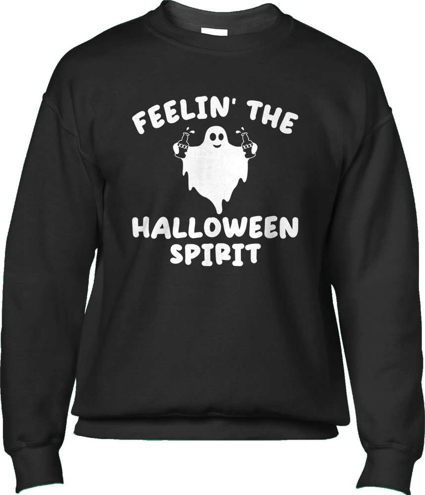 Halloween Spirit Costume Party Trick or Treat Drunk Ghost Funny Mens Sweatshirt
