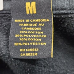 CAT Men Hoodie M Black Embroidered Fleece Logo Activewear Hooded Stretch Pockets