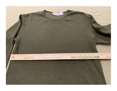 BASIC EDITIONS UNISEX DARK OLIVE GREEN LONG SLEEVE PULLOVER SHIRT SIZE A/XL