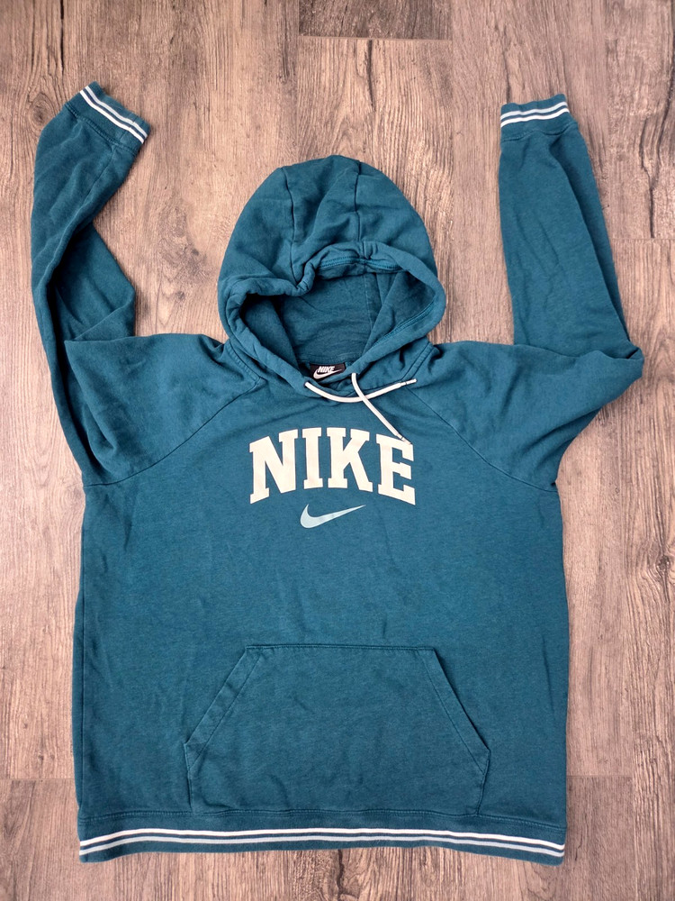 NIKE Hoodie Men’s Large Logo Pocket Cotton Rayon Poly Green
