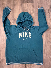 NIKE Hoodie Men’s Large Logo Pocket Cotton Rayon Poly Green