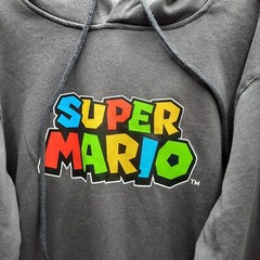 Mens Super Mario Small 34-36 Gray Hoodie Pullover Fall Winter Spring NWT