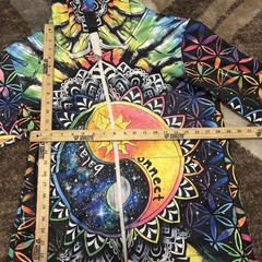 Electro Threads Full Body Suit Hoodie Pants Psychedelic Peace Duality Size LARGE