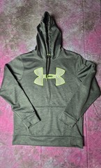 UNDER ARMOUR Men’s Medium Gray & Neon Green Hoodie