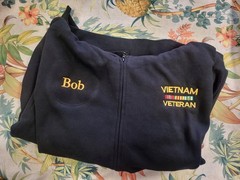 Vietnam veteran embroidered full zip hoodie (black)