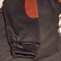 Men’s Black 1/4 Zip Lion Graphic Mock Neck Sweatshirt L Orange/White
