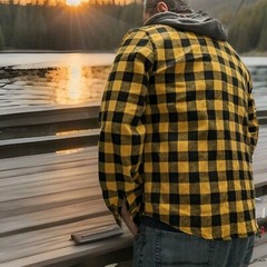 Hoodie Long Sleeve Shirt Flannel Look S-M-L-XL-2XL-3XL Free Shipping 3-5 Days