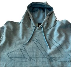 Adidas Aqua Blue 3-D Logo Cotton Polyester Lightweight Hoodie Pullover Medium
