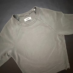 Buck Mason Sweatshirt Mens Large Green Sage Crew Neck 100% Cotton Minimal Casual