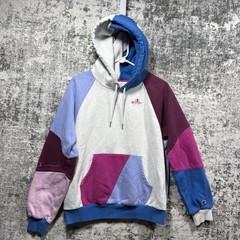 Champion Hoodie Adult M Colorblock Patchwork Cut & Sew Outdoor Colorful Preppy