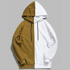 Split Duo Color Hooded Sweatshirt Streetwear Hoodies Oversized Harajuku Fashion