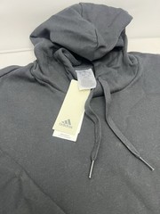NEW Adidas 2XL Mens Black Pullover Feel Cozy Fleece Hoodie Sweatshirt GV5294