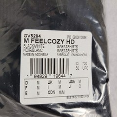 Adidas Mens Feelcozy Hoodie Black Sz M GV5294 (863-868)