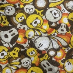 Raw Blue Hoodie Mens 3XL Multicolor Cartoon Animal Full Zip Fleece Graphic