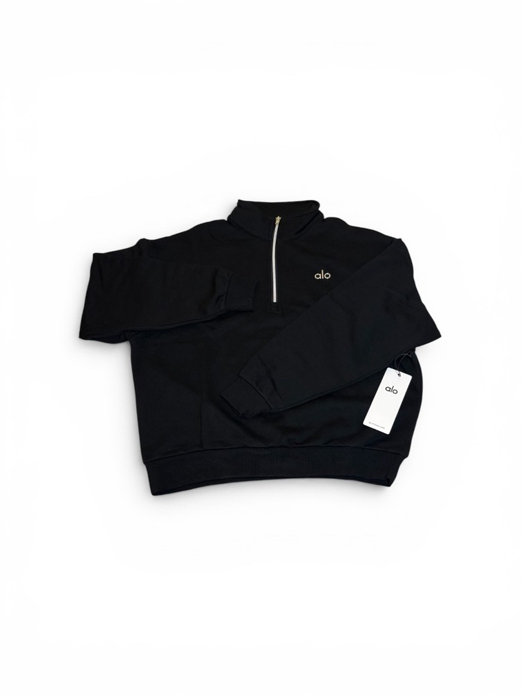 Alo Black Accolade 1/4 Zip Pullover XS-XXL BRAND NEW FREE SHIPPING