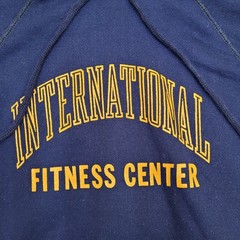 Vintage 80s International Fitness Center Hoodie Medium 20×27 USA