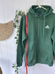 Adidas Men’s Fleece Hoodie Feelcozy Essentials Collegiate Green Sweatshirt M