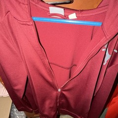 PUMA Men’s Red Fleece Full Zip Hooded Hoodie w/ Pockets Size L