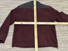 Champion Authentic Sweater Adult Large Burgundy Zip Jacket Sweatshirt Mens