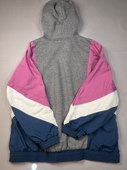 Vintage Nike Retro Grey Pink Blue Color block Hoodie Sz M Multiple Tags 2k Hip