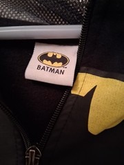 MAD Engine Batman Full Zip Hooded Hoodie Graphic Print Black/Yellow M Teens