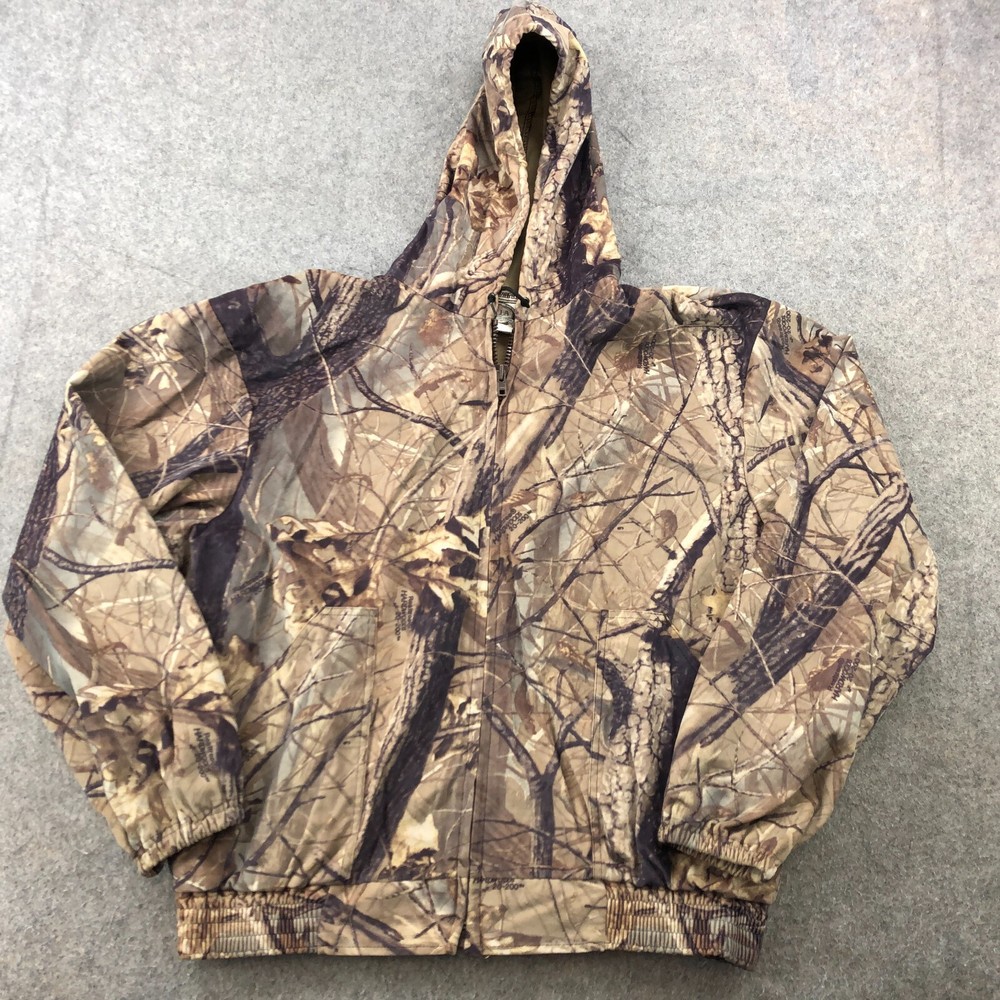 Vintage Pella Hoodie Mens 2XL Realtree Hardwoods 20-200 Hunting Sweatshirt