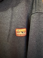 Burton Durable Goods Men’s XL Fleece Full Zip Hooded Hoodie Blue Logo Pockets