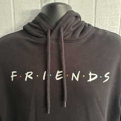 Friends TV Show Black Hoodie Long Sleeve Divided Men’s Women’s Unisex Size Large