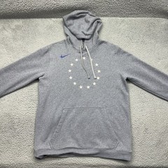 Nike AA3689-091 Mens Medium Gray NBA Pullover Hoodie Sweatshirt Stars Circle