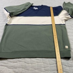 Marine Layer Sweatshirt Mens Large Multicolor Stripe Cloud 9 Fleece Crewneck