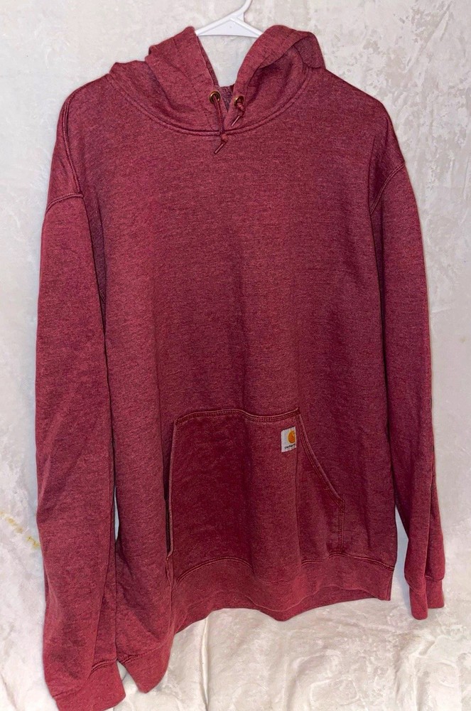 Carhartt Men’s Original Fit Pullover Hoodie Fleece Cotton Blend Burgundy XL Tall