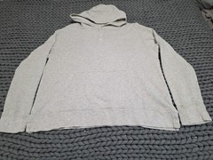 Todd Snyder Light Heather Gray Pullover Henley Hoodie Lightweight Sweatshirt LG