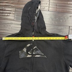 Quiksilver Men’s Black Full Zip Hooded Hoodie Logo Graphic XXL Big & Tall