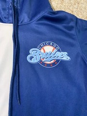 Chicago Bruins Hoodie “Fear None Respect All” Blue & White/Red Stars Sz Med